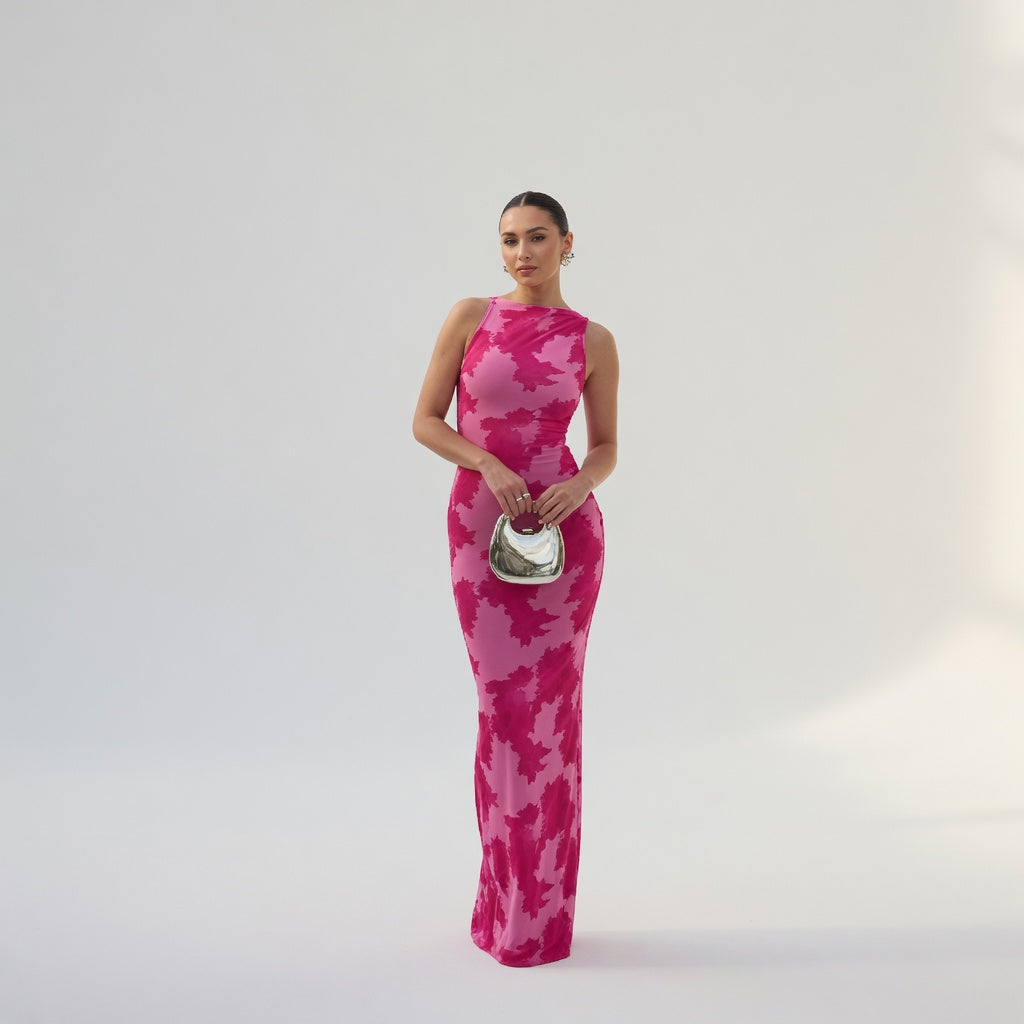 VESTIDO MAXI FUCSIA ÉCLAT