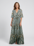 Elodie – Vestido largo floral con escote en V