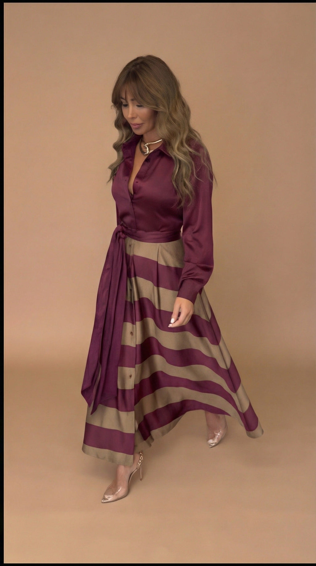 Mila™ | Vestido largo a rayas
