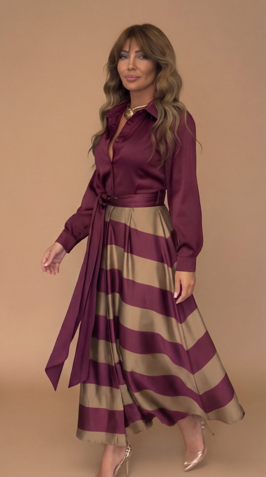Mila™ | Vestido largo a rayas