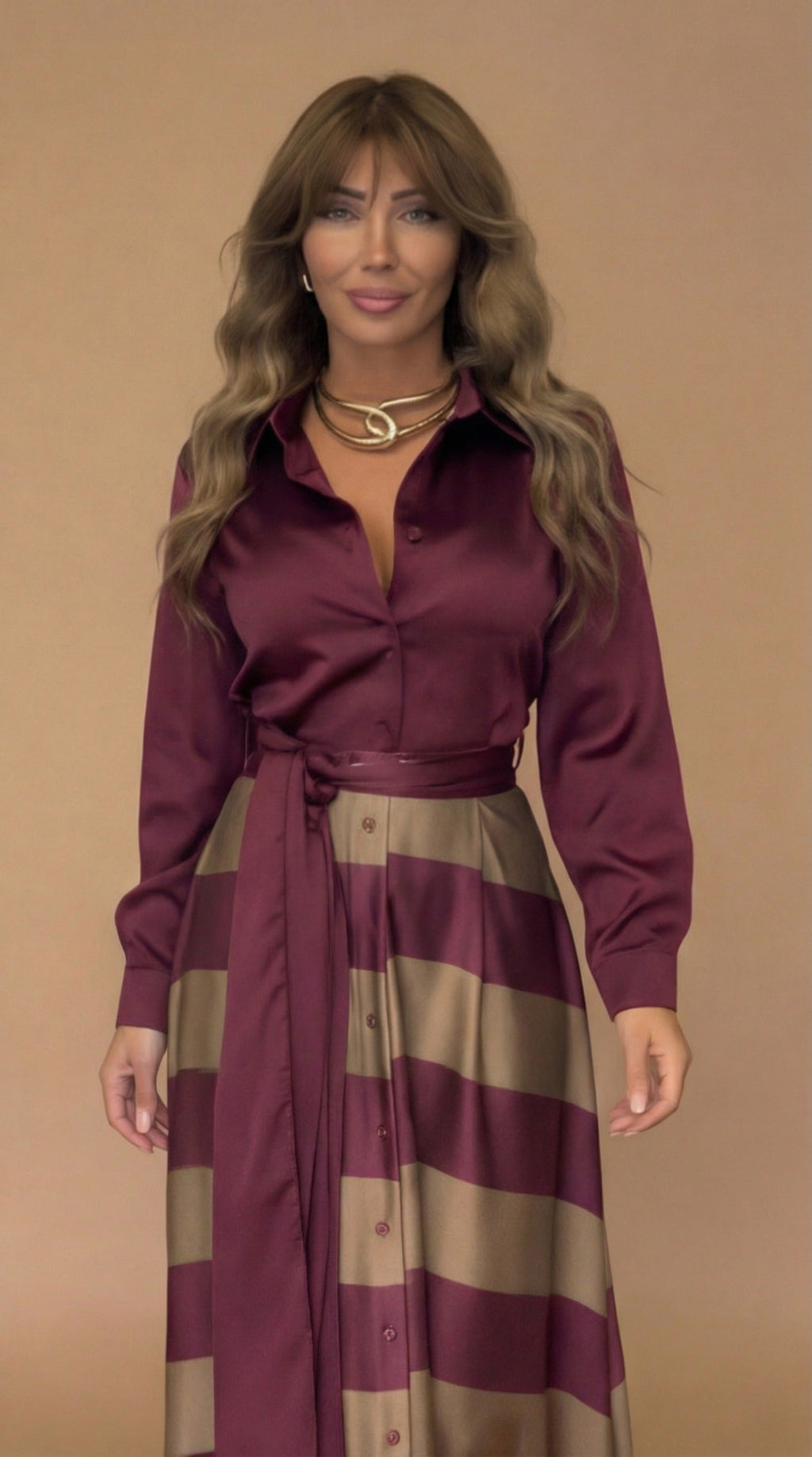 Mila™ | Vestido largo a rayas