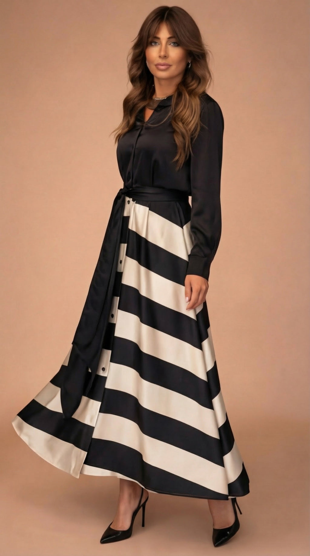 Mila™ | Vestido largo a rayas
