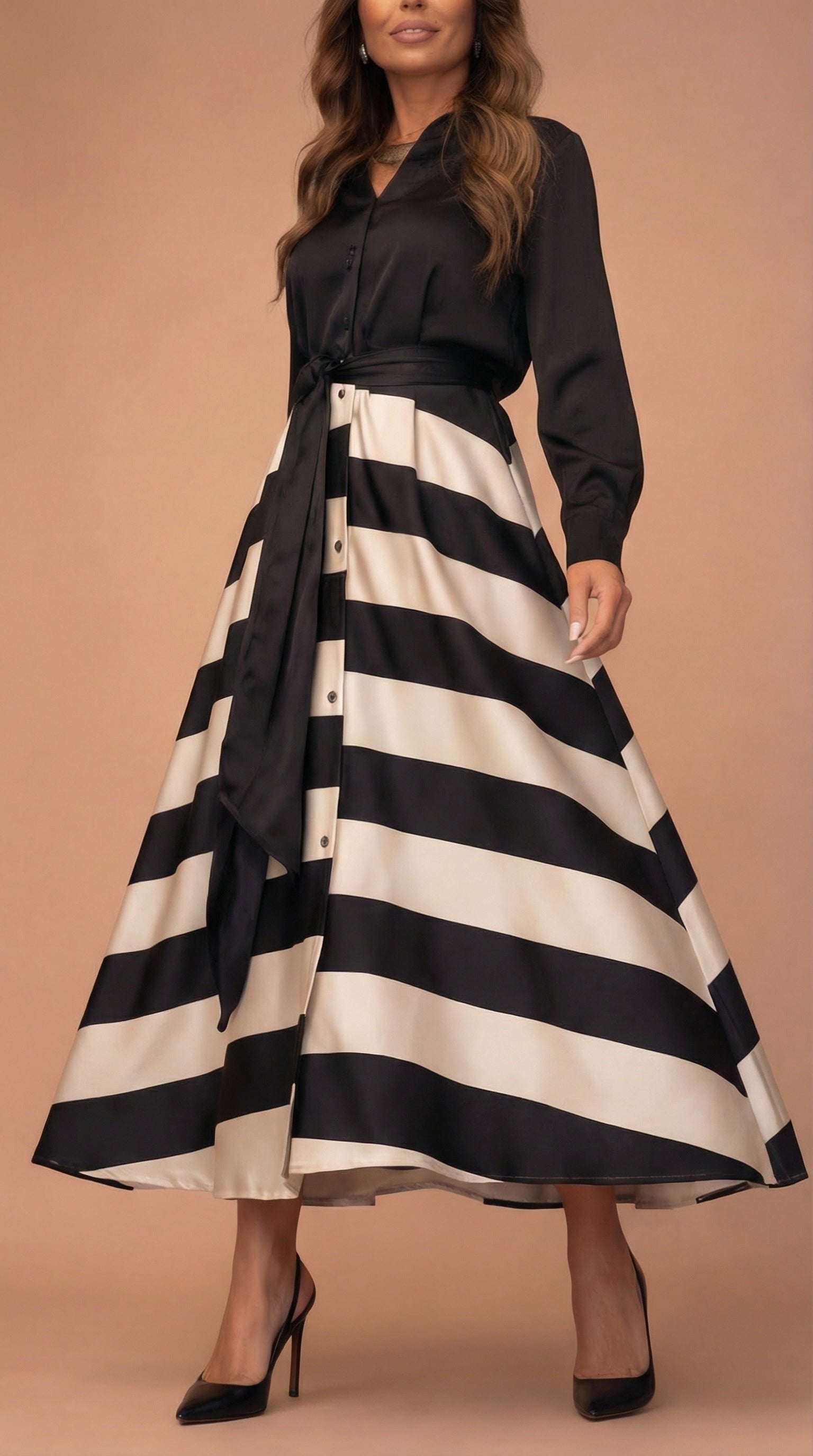 Mila™ | Vestido largo a rayas