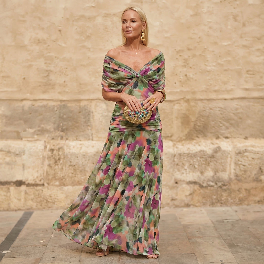 Kelsey | Robe plissée multicolore élégante