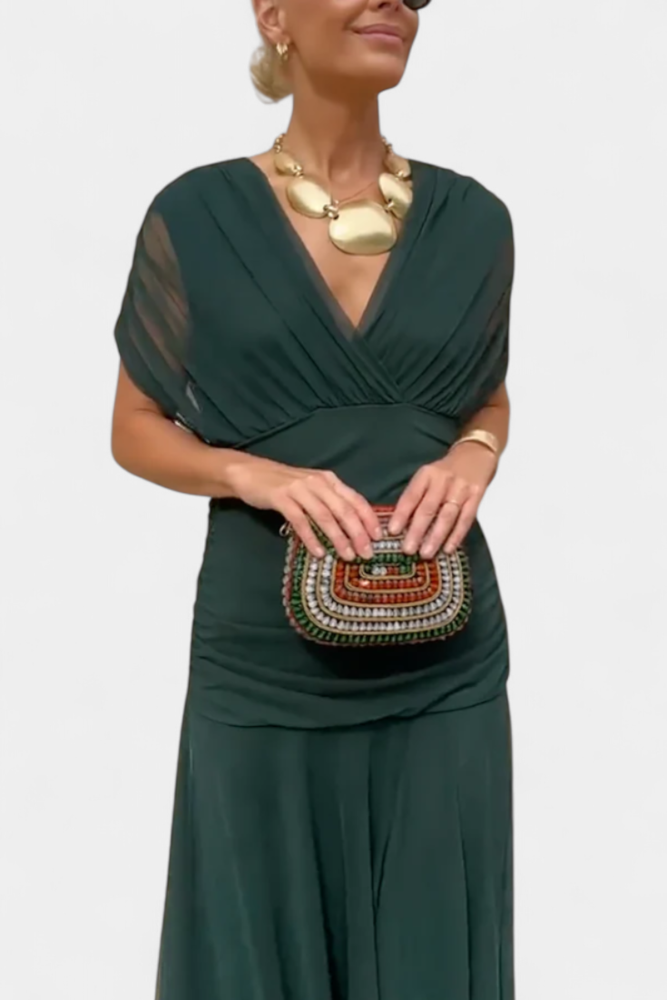 Camille | Vestido drapeado estilo cruzado