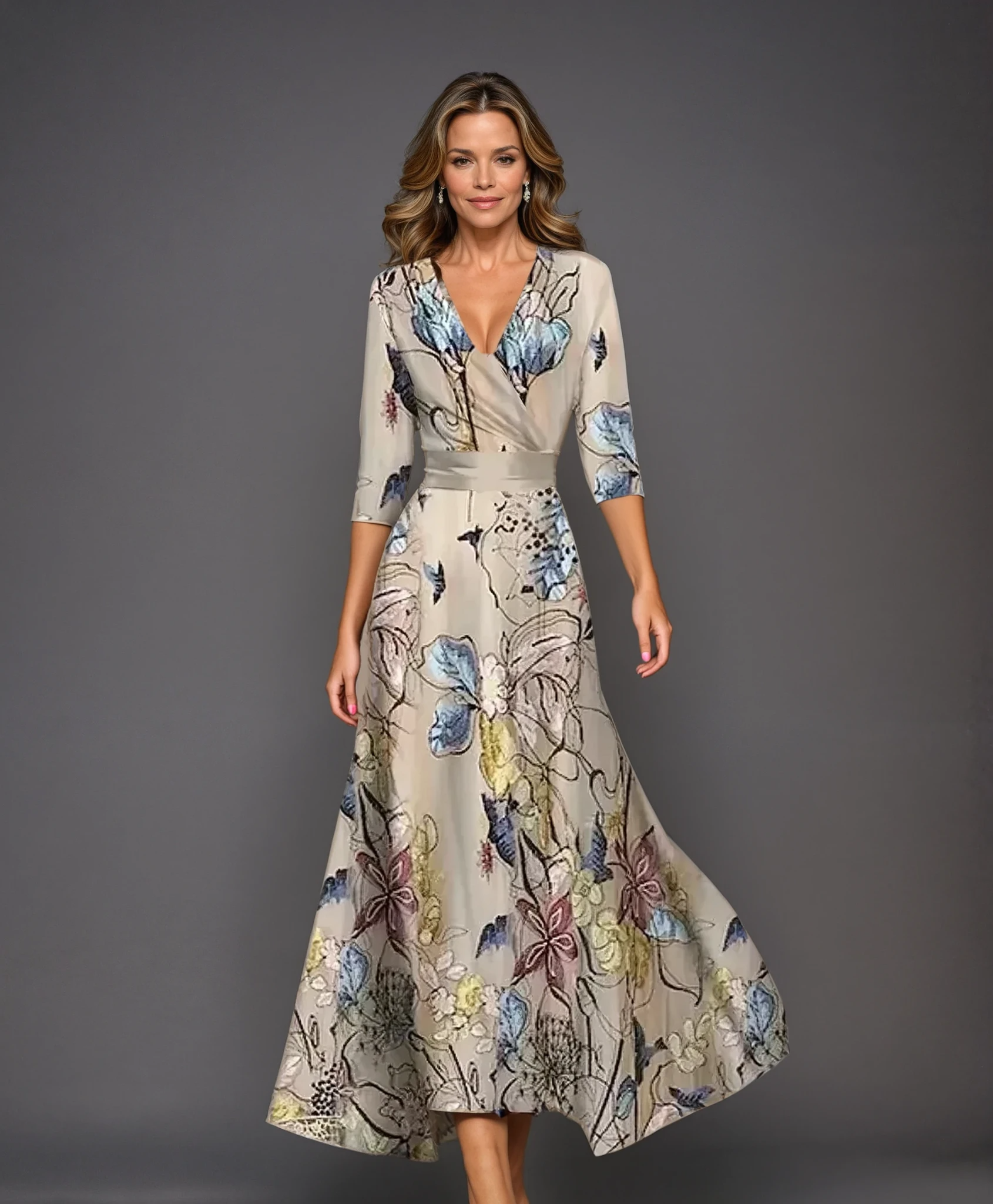 Aria™ | Vestido elegante con estampado floral
