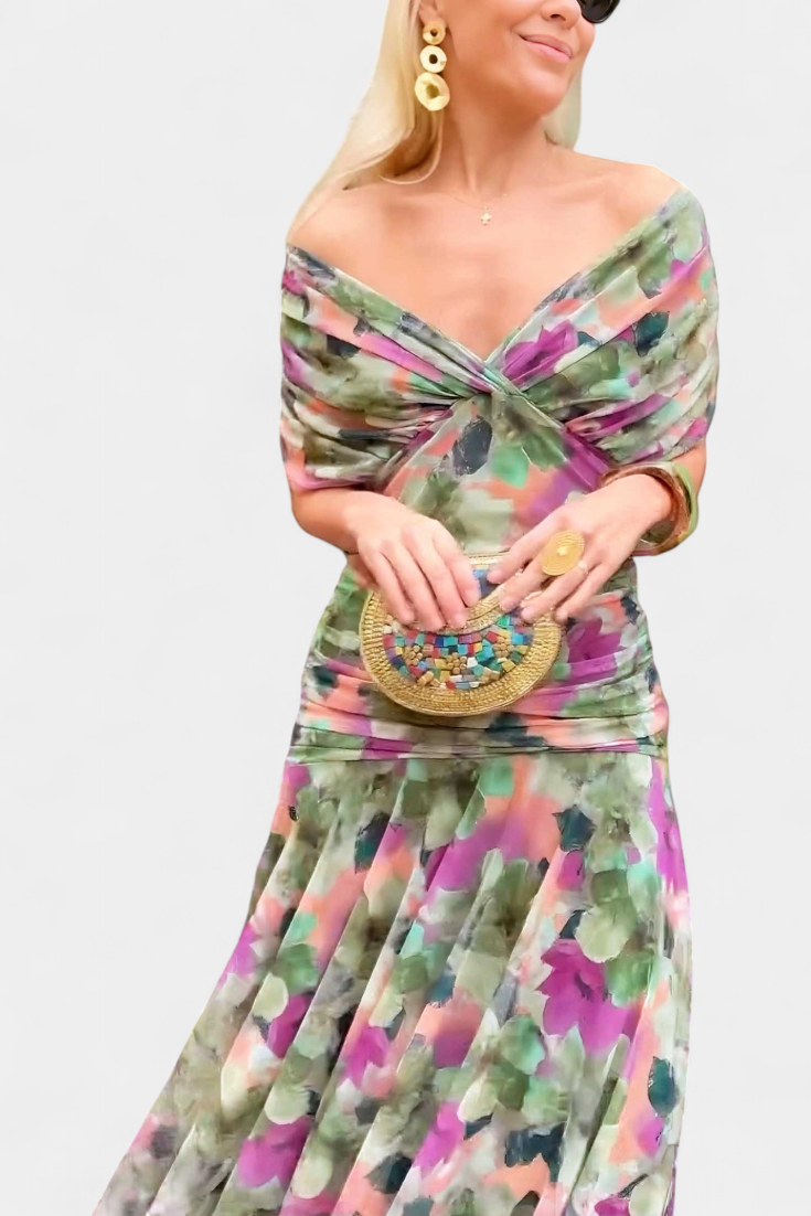 Camille | Vestido drapeado estilo cruzado