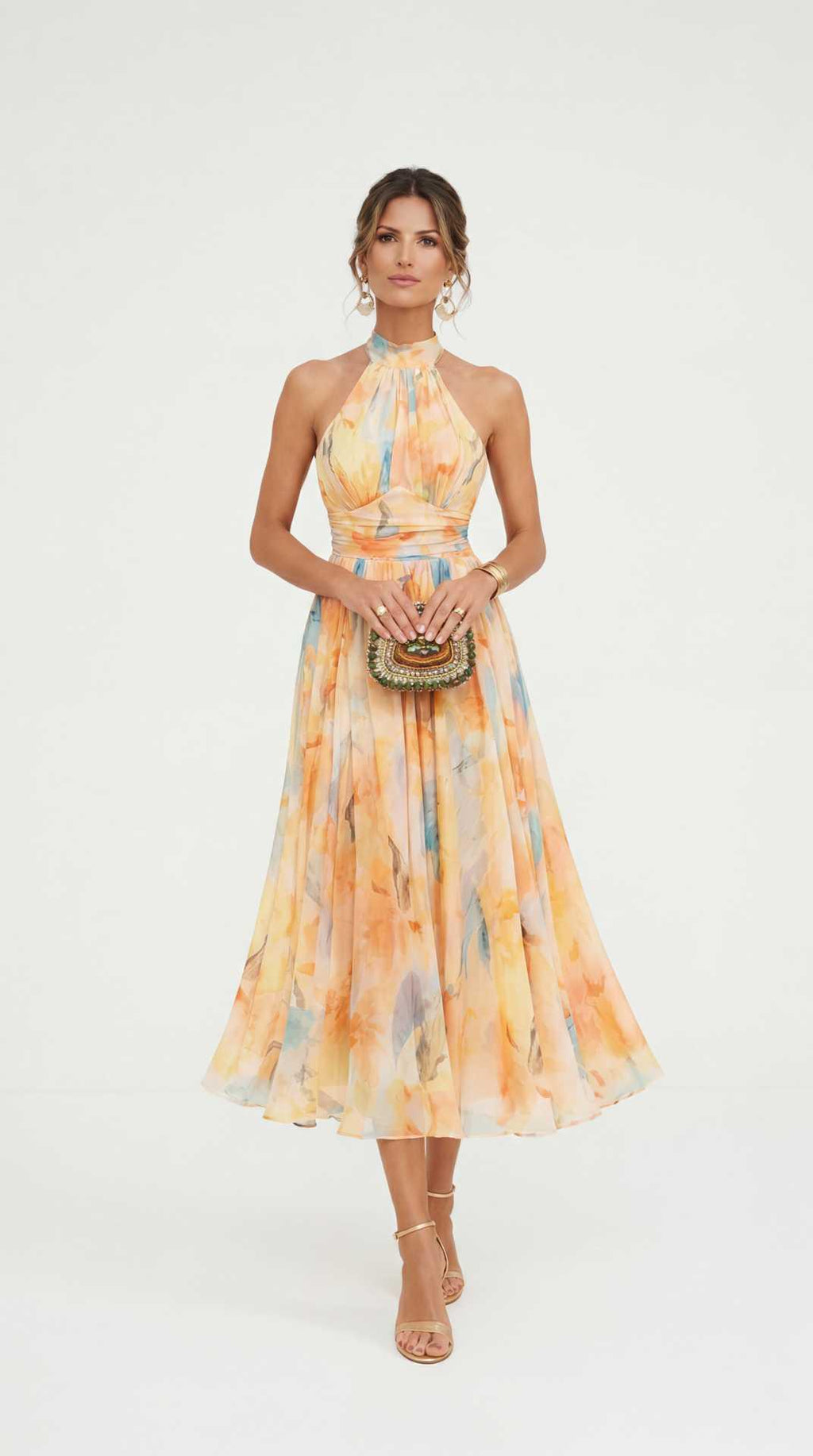 VESTIDO MIDI FLORAL SUNSET