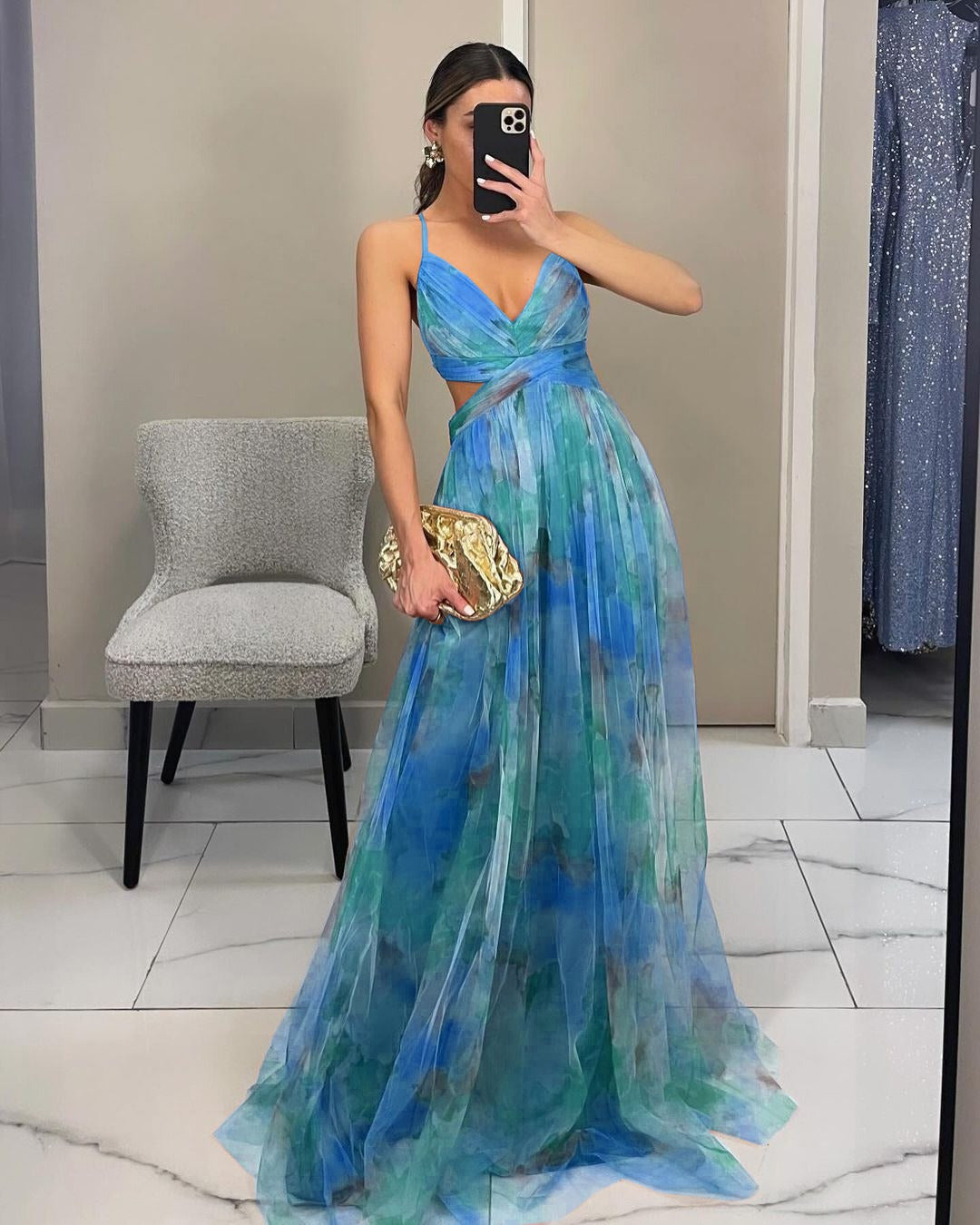 GISELLE | Robe longue en mousseline