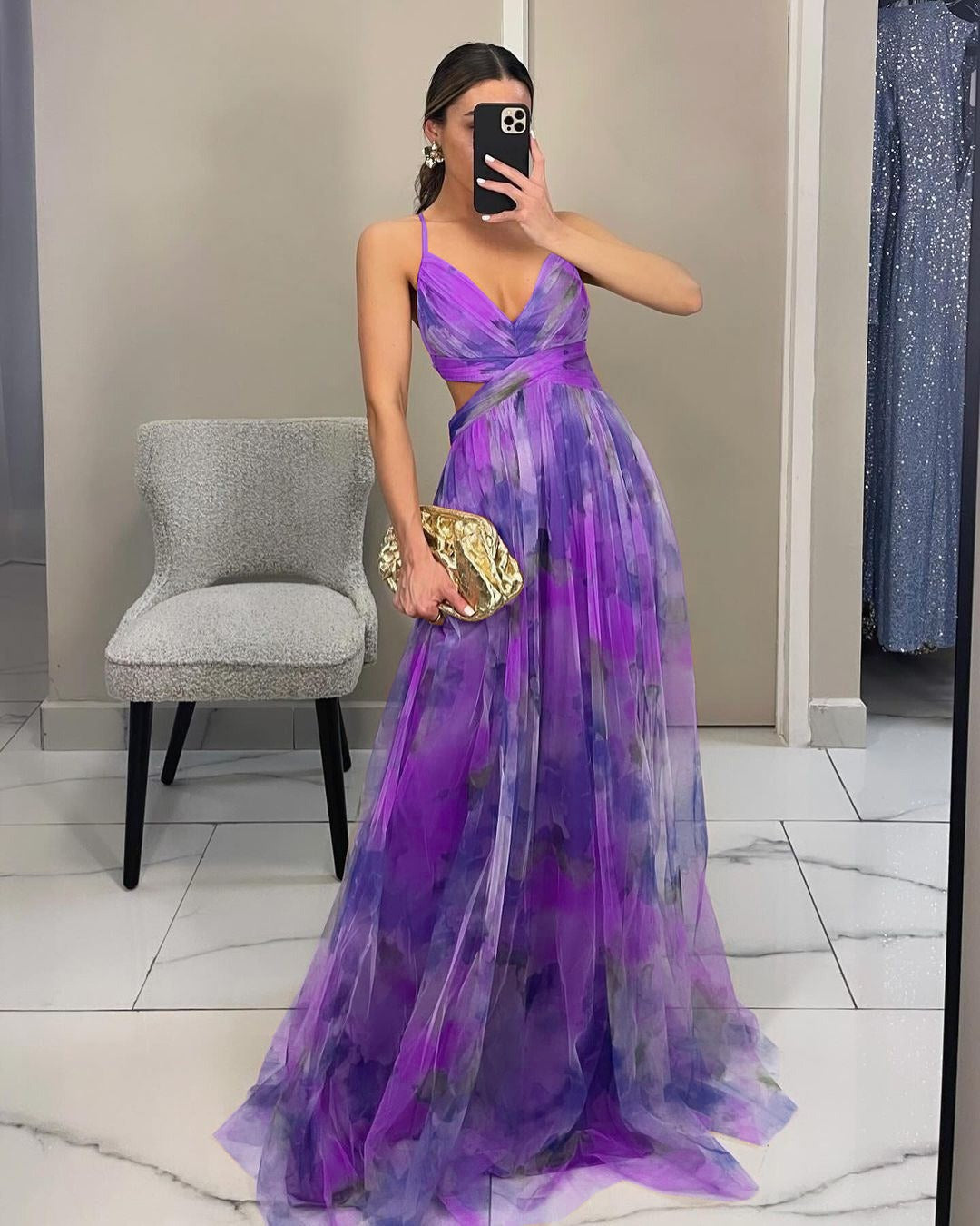 GISELLE | Robe longue en mousseline