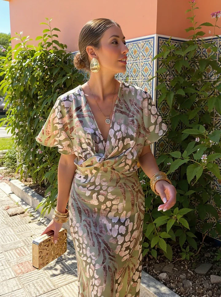 Claire | Robe midi couleur cuivre