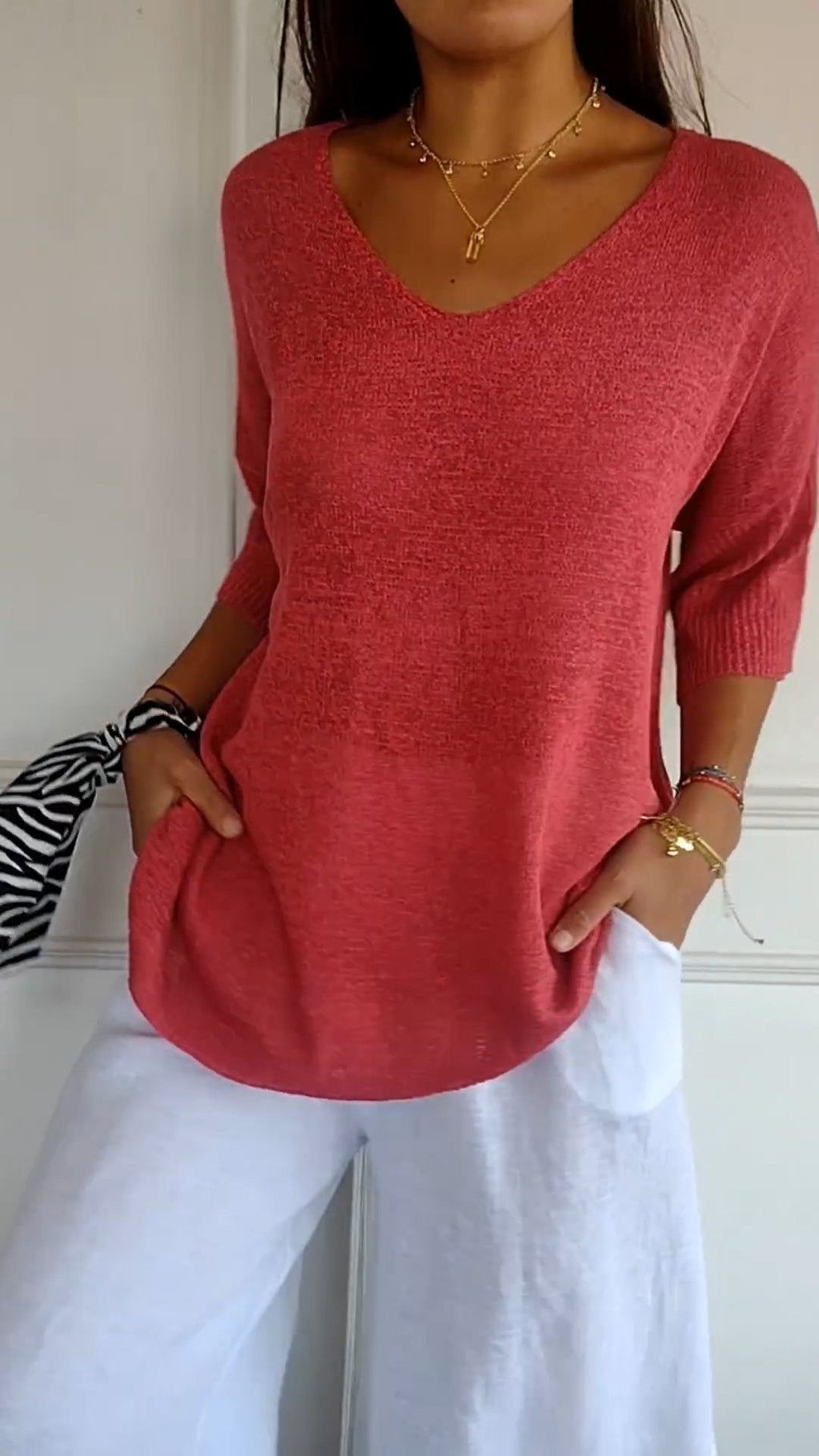 SKY | Blusa noire cuello en V
