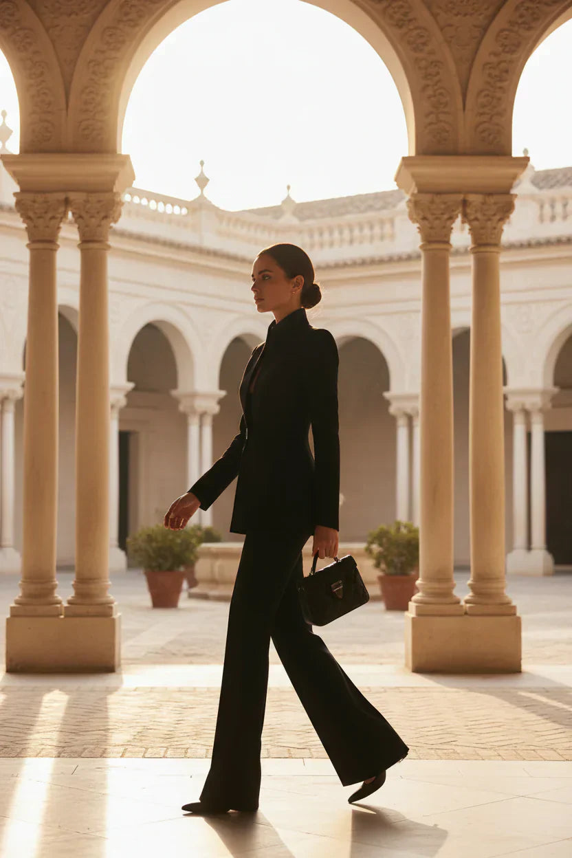 Georgina | Conjunto de blazer y pantalones palazzo
