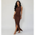 VESTIDO MIDI CHOCOLATE