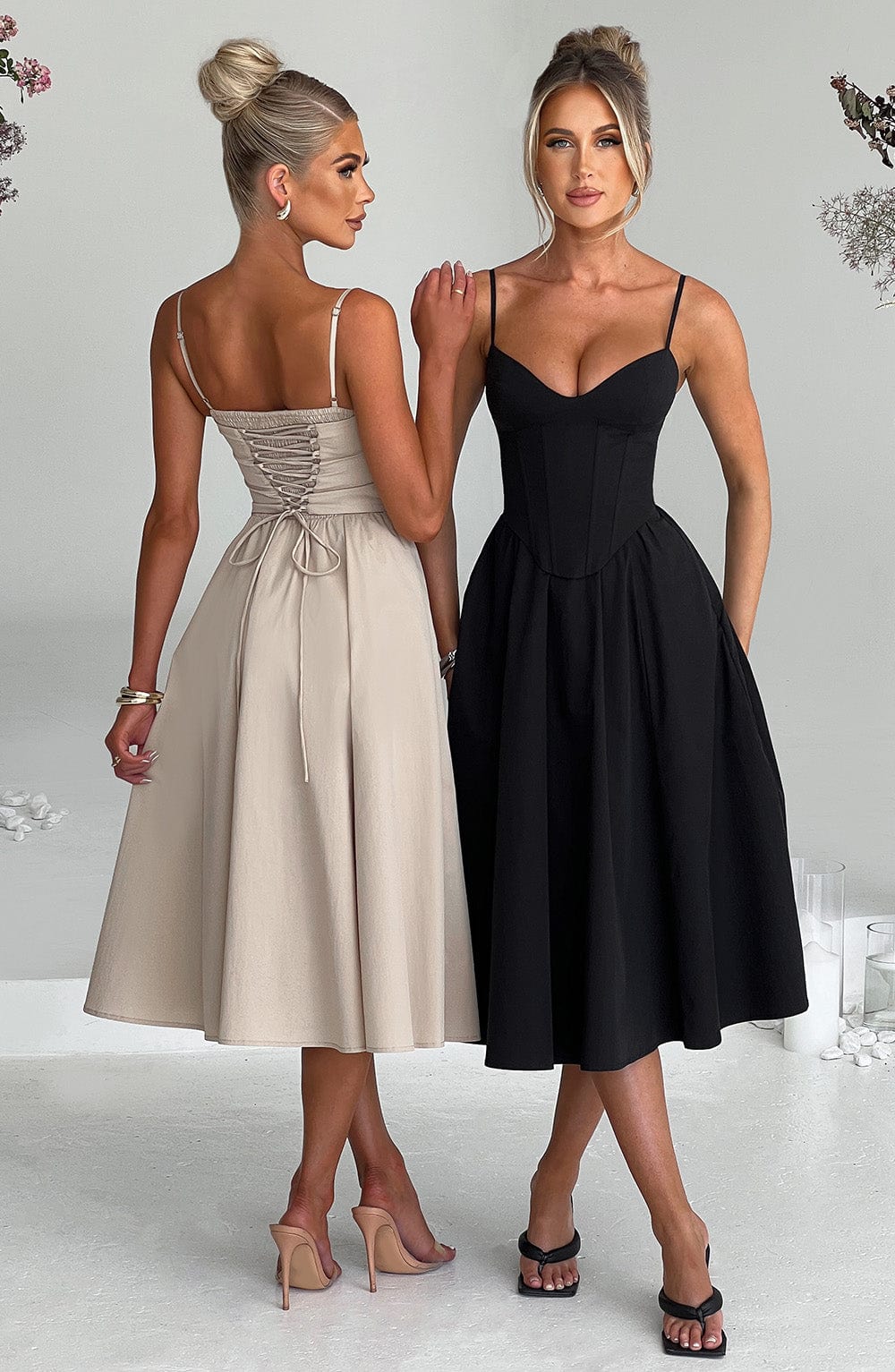 MAILEEN | Elegante vestido midi estilo corsé