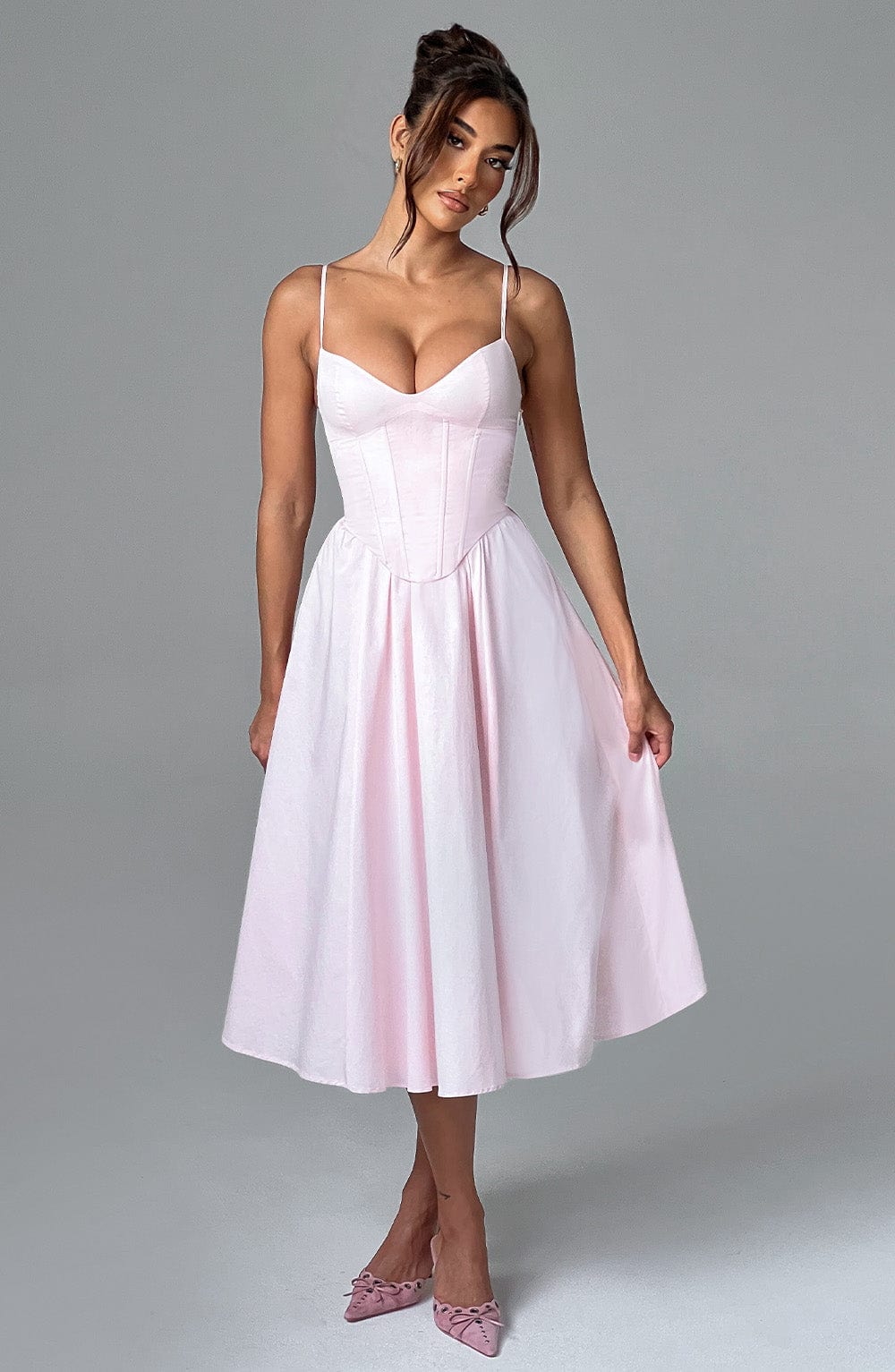 MAILEEN | Elegante vestido midi estilo corsé