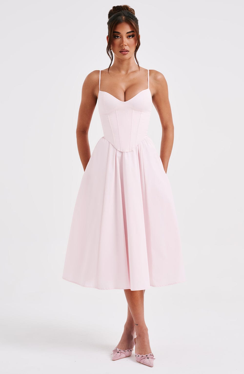 MAILEEN | Robe midi élégante de style corset