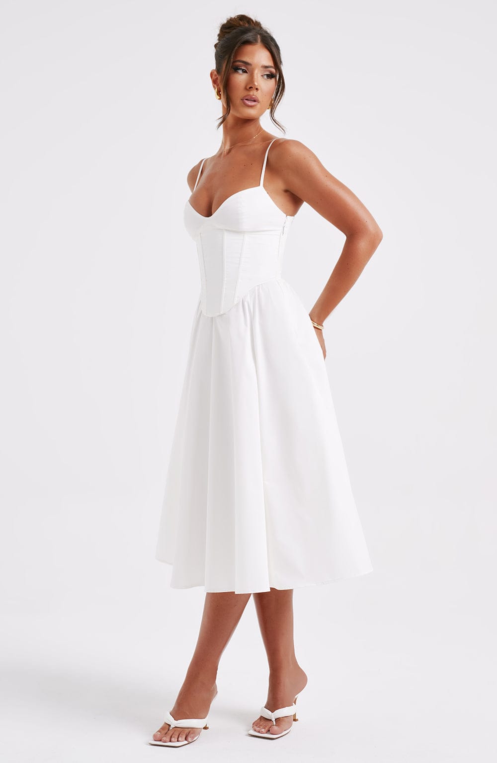 MAILEEN | Elegante vestido midi estilo corsé