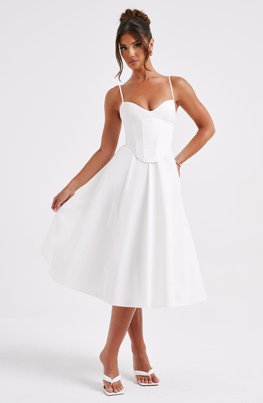 MAILEEN | Elegante vestido midi estilo corsé