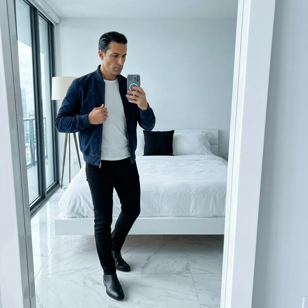 Riviera — Chaqueta bomber de ante