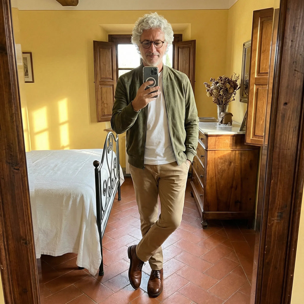 Riviera — Chaqueta bomber de ante
