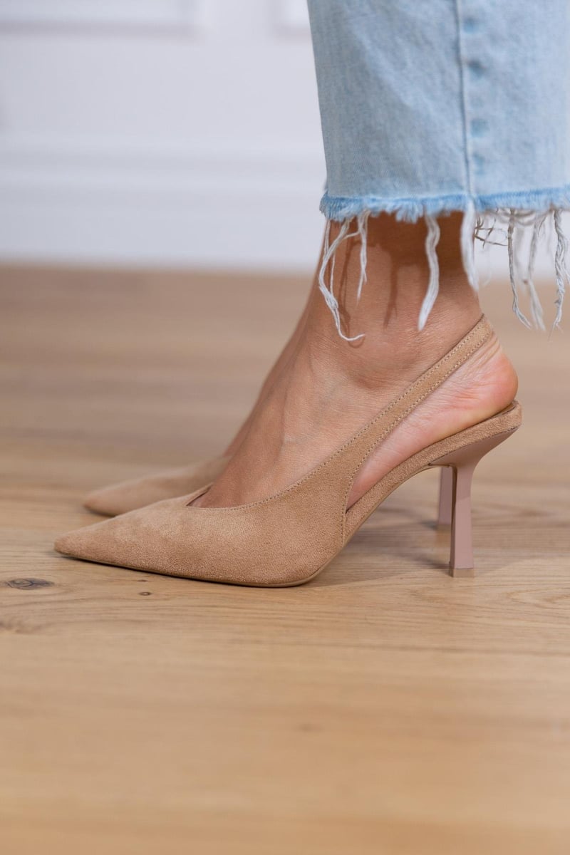 Marlena™ | Tacones bajos color nude