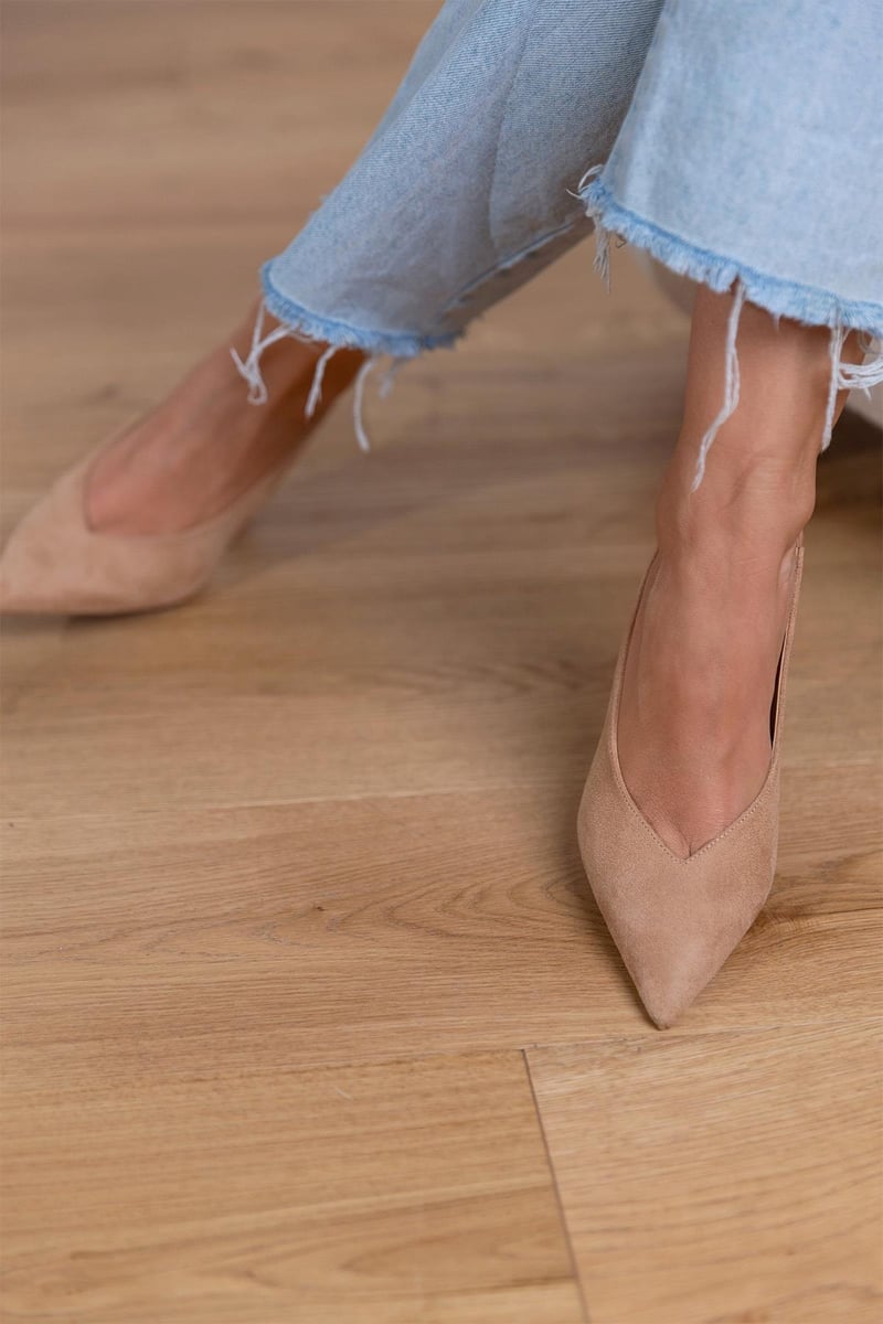 Marlena™ | Tacones bajos color nude