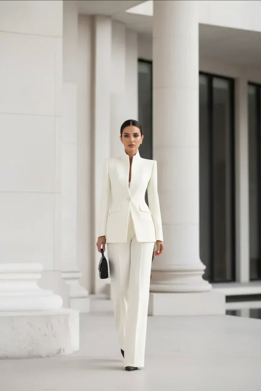 Georgina | Conjunto de blazer y pantalones palazzo