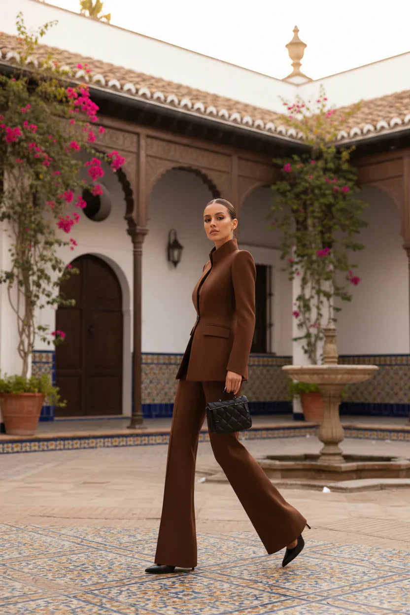 Georgina | Conjunto de blazer y pantalones palazzo