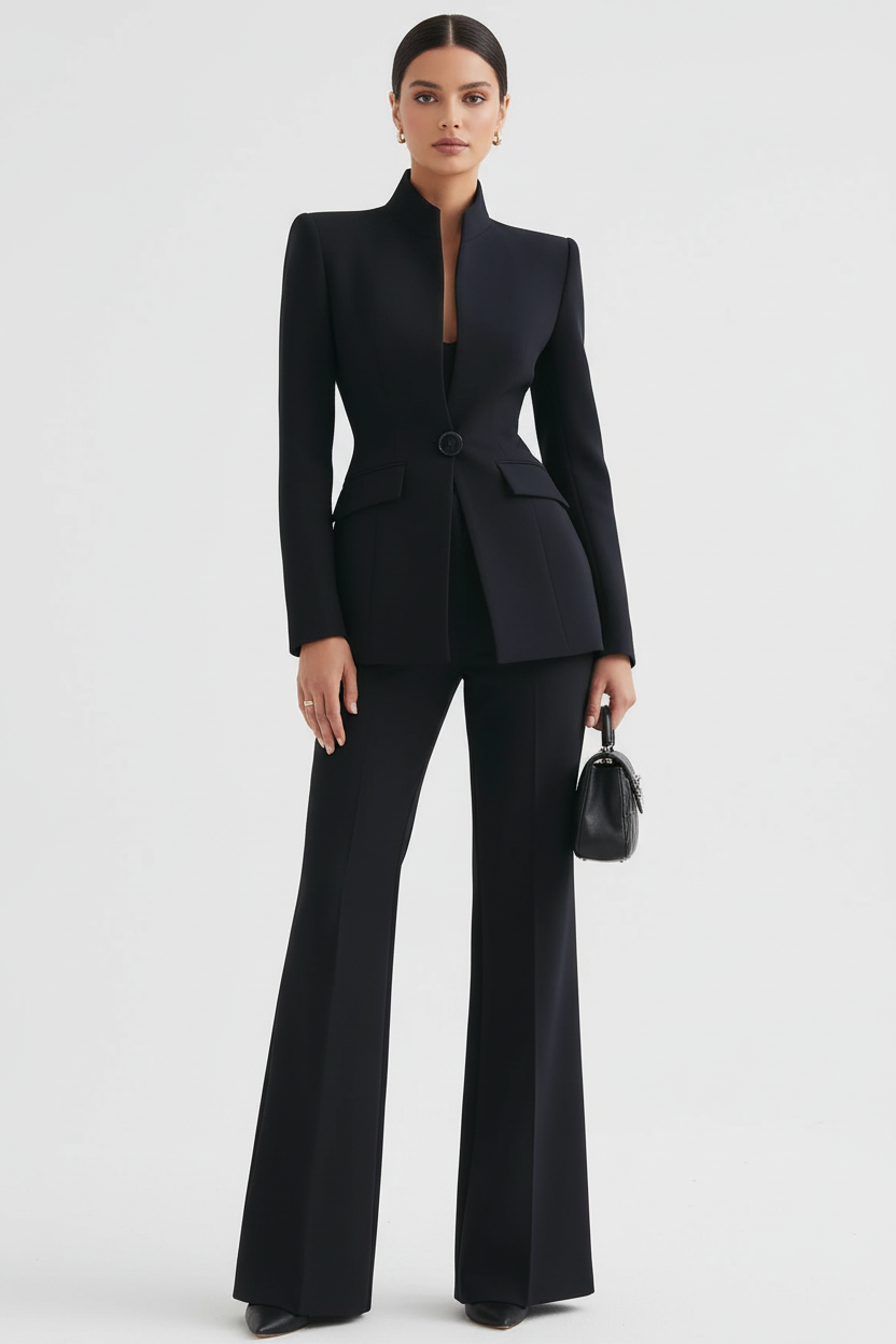 Georgina | Conjunto de blazer y pantalones palazzo