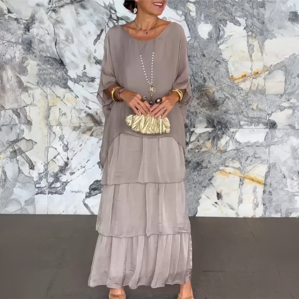 Lara – Elegante vestido largo fluido