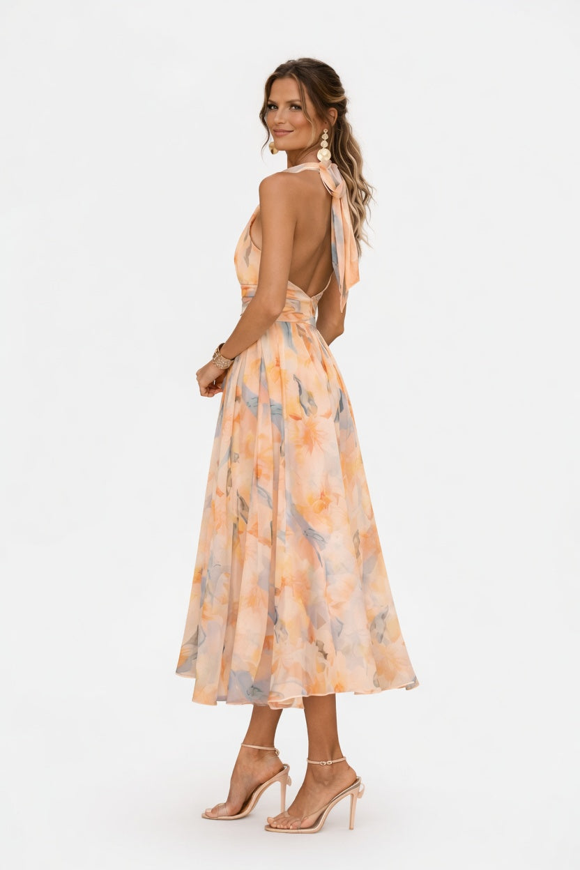 VESTIDO MIDI FLORAL SUNSET